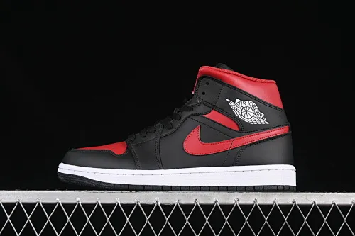 All categories Air Jordan Jordan series basketball shoes Air Jordan 1 Mid Air Jordan 1 Mid AJ1 Joe 1 black and red mid-top cultural and casual sneakers DQ8426-067